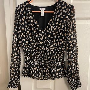 Black Leopard Blouse